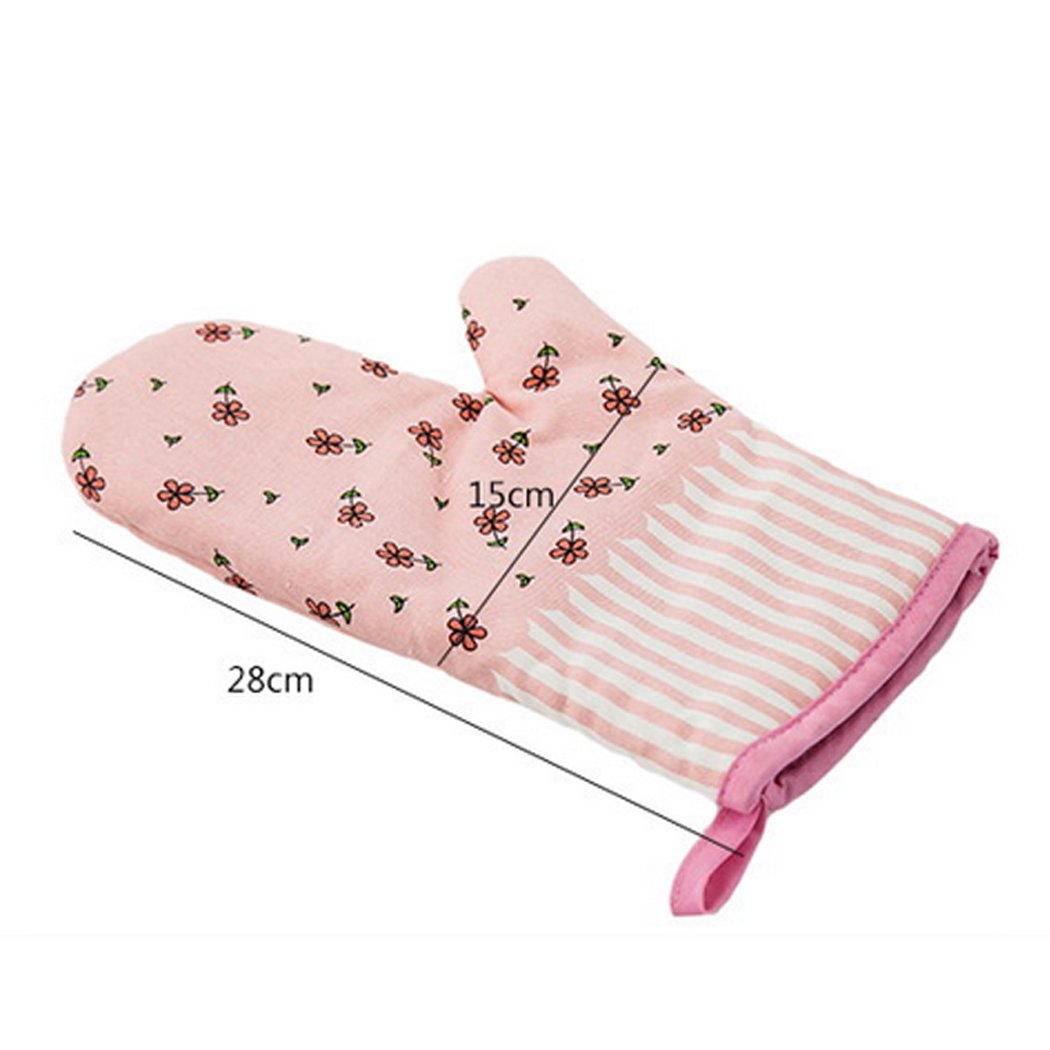 Kinchi Glove Microwave Bbq Oven Cotton Baking Pot Mitts Cooking Heat Resistant Kitchen,100% Quilted Cotton With Thick Terry Clot